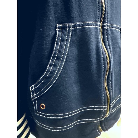 Anne Klein Sport Cotton Polyester Blend Navy Blue Jacket Size M - Picture 6 of 12